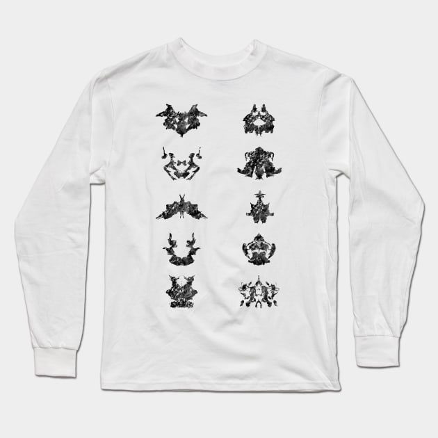 Collection of Rorschach inkblot tests Long Sleeve T-Shirt by erzebeth